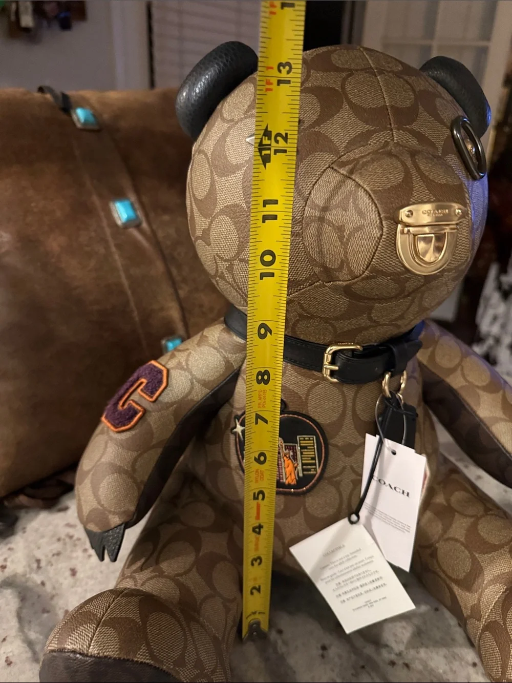 Large Coach Collectible Leather Bear NEW ALL TAGS 14” x 12” x 10” PERFECT